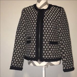 NWT Karl Lagerfeld Fringe Brocade Jacket